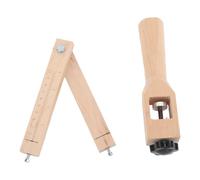 Wakects Sangle de Ceinture en Cuir, Outil de de Sangle en Bois de Pêche Réglable avec Lame à Double Vis, 5 Lames de Rechange, Chanfrein de Bord pour Ceintures, Sacs, Portefeuille, Bricolage Artisanal