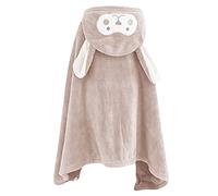 Wakects Serviette de Capuche, Serviette à Capuche pour bébé en Toison Douce et Sèche Rapidement 70x140 Cm avec une Capuche Douce pour les Filles Nouveau-nés (Café)