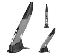 Wakects Souris à Stylet sans Fil, Mini-Souris Optique sans Fil 2,4 GHz, Souris sans Fil de Type Stylo Vertical, Stylet USB pour Pièces D'ordinateur (Grey)