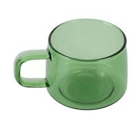 Wakects Tasse à café Transparente Tasse en Verre à Haute Teneur en Borosilicate 250 Ml avec Poignée à café en Verre Transparent pour thé Lait Eau Utilisation Quotidienne au Bureau à Domicile (GREEN)