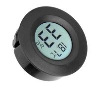 Wakects Thermomètre Hygromètre, Mini Haute Précision Thermomètre en Intérieur Circulaire Numérique pour Armoire Réfrigérée pour Armoire d'affichage (BLACK)
