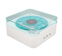 Wakects Tourne-Disque Vintage Waves 3 en 1, Haut-Parleur Waves, Haut-Parleur à Bande Vintage avec Affichage de L'heure de la Lumière Ambiante pour Le Sommeil Relaxant, Chambre à (White)