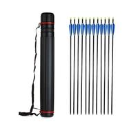 Wakects Tube Télescopique, Support PE Léger avec Sangles Réglables pour Flèches 65-110CM, Idéal pour Les Archers Jeunes et Adultes (Black)