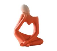 Wakects Vase Penseur Moderne Statue du Penseur Figurine Design Creux Pièce D'Art en Résine pour Décoration de Bureau à Domicile Jaune 19x13,5x9cm (C)
