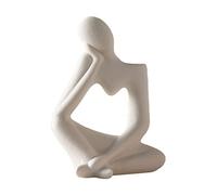 Wakects Vase Penseur Moderne Statue du Penseur Figurine Design Creux Pièce D'Art en Résine pour Décoration de Bureau à Domicile Jaune 19x13,5x9cm (A)
