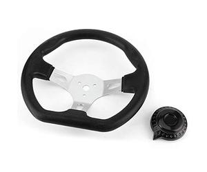 Wakects Volant de 270 Mm, Accessoire de Course de Kart en Aluminium ABS, Conception Ergonomique Durable pour une Installation Facile dans Différents Modèles