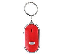 Wakects Whistle Key Finder, Dispositif Anti-Perte à Commande Vocale Porte-clés à Commande Vocale Lumière Haute Luminosité avec Anneau Chaînette pour Portefeuille Voiture Animal Enfant (Rouge)