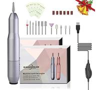 WakeDream Ponceuse pour Ongles Professionnel, 12 en1 Lime a Ongle Electrique, Ongles Manucure Machine Puissante et Silencieuse,Portable Kit de Manucure Pédicure pour Salon et Maison (Argenté)