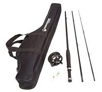 Wakeman Fly Fishing Rod and Reel Combo Starter Kit Ensemble Canne Moulinet avec étui de Transport, Mouches et Ligne de pêche Noir Adulte Unisexe, 35"
