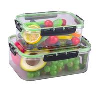 WakiHong 2 PCS Boîte Alimentaire Set Boîte Rangement Cuisine Boîtes de Préparation Avec Couvercle,Adaptés au Rangement Cuisine Compatible Réfrigérateur/Congélateur - Sans BPA - 1000ml,1900ml