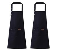 WakiHong 2 Pièce Tabliers de Cuisine Etanche,Tabliers Unisexes,Tablier Réglable Avec Poches,avec 2 Poches,pour Cuisine,Grillades,Vaisselle,Travail au Restaurant,Serveur,Artiste.