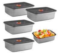 WakiHong 4 PCS Meal Prep Récipients Alimentaires en Acier Inoxydable Boite Alimentaire Inox,sans BPA,Réutilisables,pour Conserver des Repas ou des Collations(1200ml)