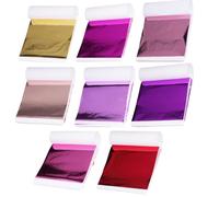 WakiHong 400 Pièces Multicolore Feuille d'or Imitation Feuille 8 Couleurs Multicolore Feuille d'or 8.5×9.5cm Feuilles d'or Imitation pour Projet d'art décoration Artisanale,dorure Artisanale,création