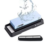 Wakoli Aiguiseur professionnel 1000/6000 | Corindon | Support en plastique & aide à l'affûtage | Aiguiseur de couteaux utilisable avec de l'eau ou de l'huile | Pierre à aiguiser pour couteaux de