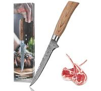 WAKOLI EDIB PRO Couteau à Désosser en Damas, 14,5 cm, Manche en Pakka