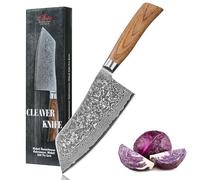 WAKOLI EDIB Pro Couteau Chinois Chai Dao Professionnel en Damas, 17,5 cm