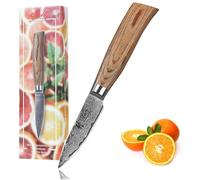 WAKOLI EDIB Pro Couteau d'Office à Éplucher Professionnel en Damas, 8 cm