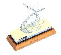 Wakoli Pierre à Aiguiser Double Grain 1000/4000 pour Couteaux en Acier | grain 1000 pour l’affûtage principal, grain 4000 pour la finition fine, pour couteaux de cuisine, de plein air et de chasse