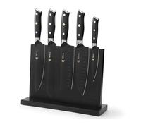Wakoli Titanium Noir Set de 5 Couteaux de Cuisine avec Bloc Magnétique