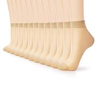 WAKUNA Lot de 12 paires de chaussettes en nylon pour femme - Chaussettes transparentes 20D