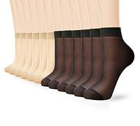 WAKUNA Lot de 12 paires de chaussettes en nylon pour femme - Chaussettes transparentes 20D