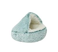 Wakunas Cueva Lit pour petits animaux de compagnie doux et confortable Intérieur en peluche Vert 50 x 50 cm