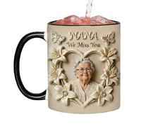 Wakuuea Tasse en Céramique | Vaisselle de Boisson Décorative en Céramique - Tasse d'Eau avec Grande Capacité de 300ml - pour Grand-mère Femmes Maman Thé Lait Cappuccino Latte Jus Soda Bière Fête