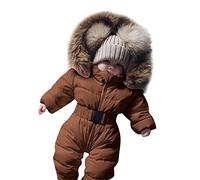 Walabe Vetement Bebe Garcon/Fille Naissance Combinaisons Hiver Doudoune Manteau Body Barboteuse à Capuche Chaud Enfant Snowsuit 3-24Mois