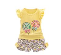 Walabe Vêtements Enfant bébé Fille, Combi-Short en Dentelle à imprimé Floral sans Manches 3Mois-3Ans