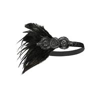 Walaka Bandeau Cheveux Femme Vintage,1920S Bandeau Plume Gatsby Flapper Accessoires Charleston Bandeau AnnéE 20 Vintage Partie à ThèMe