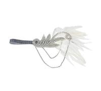 Walaka Bandeau Gatsby Headband Cristal 1920S Bandeau Plume Gatsby Flapper Accessoires Charleston Bandeau AnnéE 20 Vintage Partie à ThèMe (A, Taille unique)