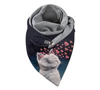 Walaka Écharpe Hiver Femme Triangle Foulard Chale Etole Chic Cheche Shawl Pashmina Personnalisée Avec Bouton Foulard Imprimé Chat Pas Cher