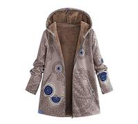 walaka Manteau Femme Hiver Grande Taille Chaud VêTements à Capuche Imprimé Poches Vintage Oversize Veste Parka