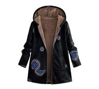 walaka Manteau Femme Hiver Grande Taille Chaud VêTements à Capuche Imprimé Poches Vintage Oversize Veste Parka