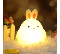 Walaka Veilleuse Enfant,Veilleuse Bébé Lapin Led,Lampe de Chevet Tactile, Veilleuse Bebe Fille Garcon Rechargeable ,Veilleuse Silicone Portable,Lampe Chambre Ambiance (C)