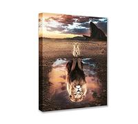 Walarky Art mural motivant sur toile avec motif d'animal Big Little Lions Mindset Is Everything - Tableau mural pour la maison, le salon, la chambre à coucher, la décoration, facile à accrocher