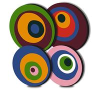 Walarky Eyes Bauhaus Lot de 4 cache-plaques rondes en métal pour cuisinière électrique, cuisinière à gaz, ustensiles de cuisine, accessoires de cuisine modernes