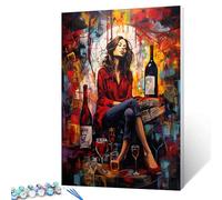 Walarky Graffitic Peinture par numéros pour femmes et adultes débutants - Peinture acrylique par numéros - Peinture acrylique pour décoration d'intérieur tendance - 40,6 x 50,8 cm - Cadeau nordique