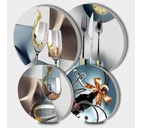 Walarky Lot de 4 cache-plaques rondes en métal pour cuisinière électrique, cuisinière à gaz, ustensiles de cuisine, accessoires de cuisine, décoration de cuisine moderne