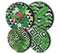 Walarky Lot de 4 housses de brûleur de cuisinière à gaz en forme de feuille de fleur, 20,3 et 25,4 cm pour cuisinière électrique, plaque de cuisson décorative, décoration de cuisine