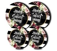 Walarky Lot de 4 housses de brûleur rondes pour cuisinière électrique à fleurs, 20,3 cm et 25,4 cm, housses de brûleur à gaz, housse de brûleur en métal, décoration de table de cuisson, décoration