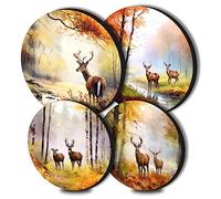 Walarky Lot de 4 housses décoratives amusantes pour cuisinière à gaz - 20,3 cm et 25,4 cm - Motif cerf
