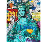Walarky Pop Art Peinture par numéro adultes - Graffiti de rue - Kit de peinture à l'huile sur toile pinceaux et pigment acrylique - Image abstraite créative moderne décoration murale de la Artwork-04
