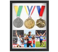 Walasis Cadre photo 3D à remplir - Grand : 3 cm de profondeur - 40 x 50 cm - Noir - Pour objets, cadeau - Cadre épais - Vitrine pour maillot, t-shirt, photo collage