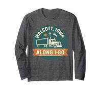 Walcott Iowa T-Shirt Along I-80 Truck Stop Vintage Graphic Manche Longue
