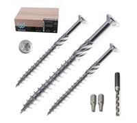 WALCUR Vis Pour Terrasse 5.0 x 60 mm A2 Inox Autoperceuse Pack de 1000 avec 2 Embouts Torx et 1 foret