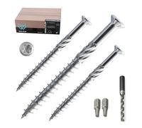 WALCUR Vis Pour Terrasse 5.0 x 60 mm A2 Inox Autoperceuse Pack de 1000 avec 2 Embouts Torx et 1 foret, jeu de vis à bois robustes