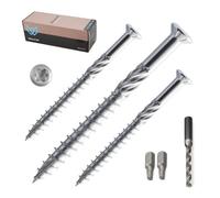 WALCUR Vis Pour Terrasse 5.0 x 60 mm A2 Inox Autoperceuse Pack de 500 avec 2 Embouts Torx et 1 foret