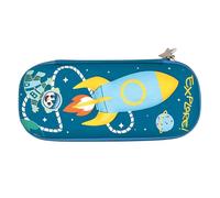 Wald Trousse rigide avec missile pour enfant - Collection « Aventures heureuses » - Trousse à crayons, crayons et couleurs avec compartiments pour l'école et les loisirs - 23 x 10 x 5h cm