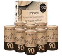 Waldana Lot de 8 rouleaux anti-peluches de rechange 90 feuilles (720 feuilles) pour poils d'animaux, vêtements, poils d'animaux, poils de chat, poils de chien